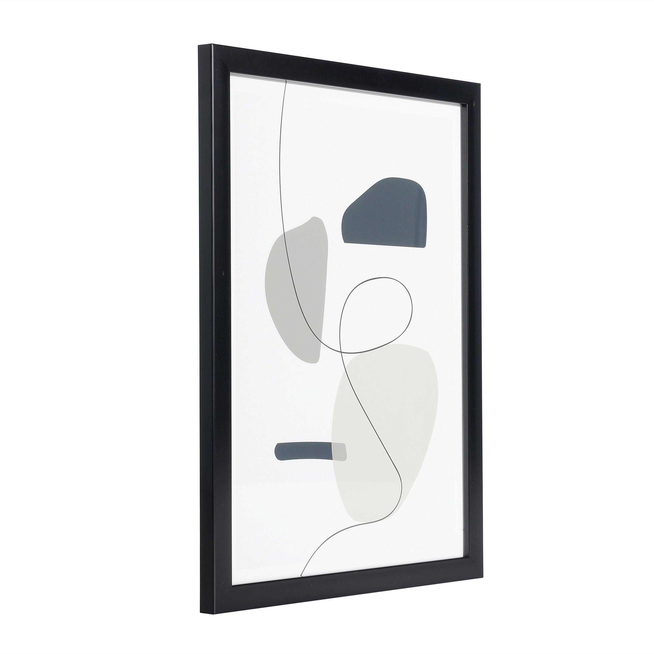 Druckgrafik Roberval Creme/Schwarz/Taupe ca.33x43cm - Taupe/Creme, Trend, Glas/Papier (33/1,6/43cm) - Eglo