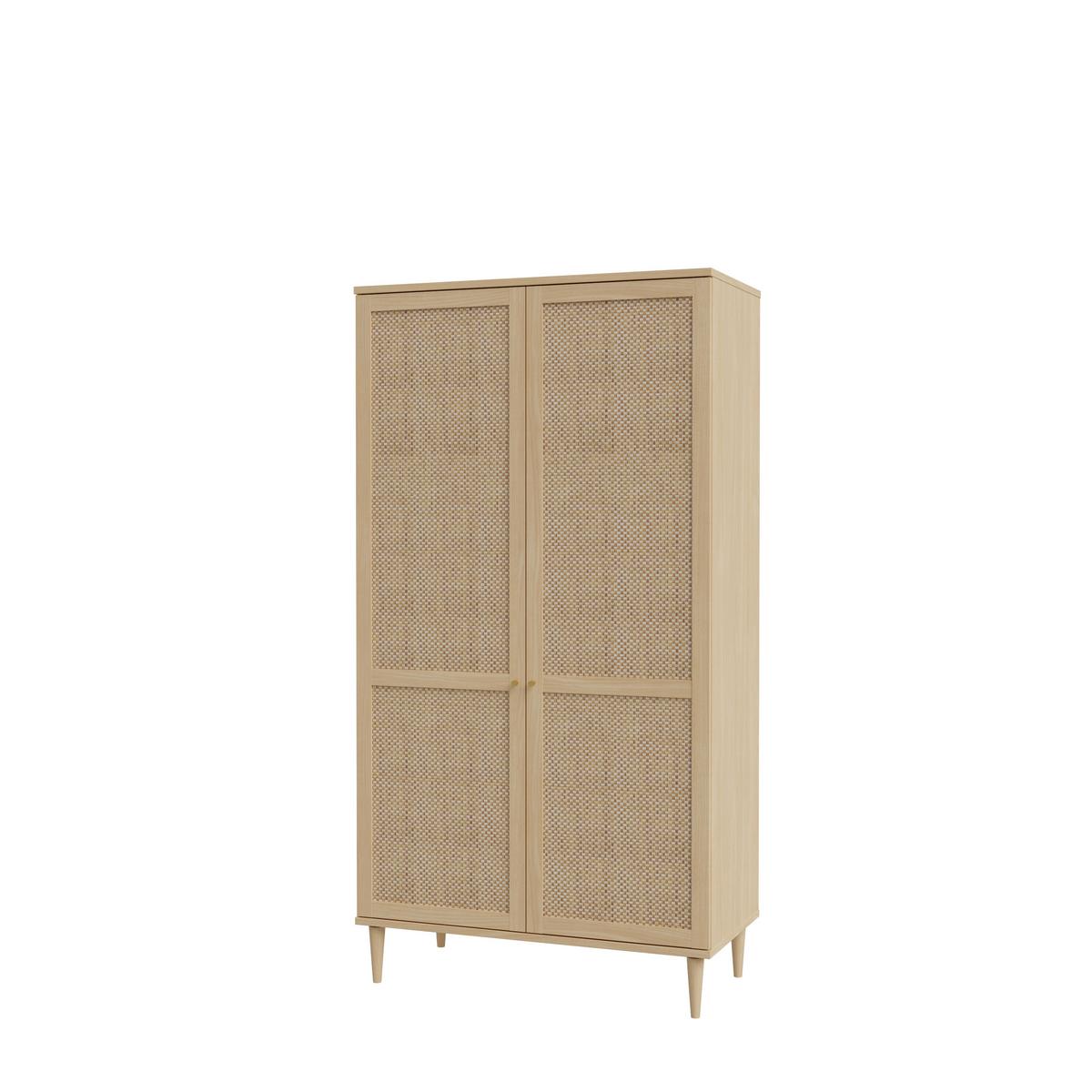 DULAP CU UșI ROTATIVE CALASETTA - culoare lemn stejar, Natur, material pe bază de lemn (110,1/208,1/52,1cm) - Zandiara