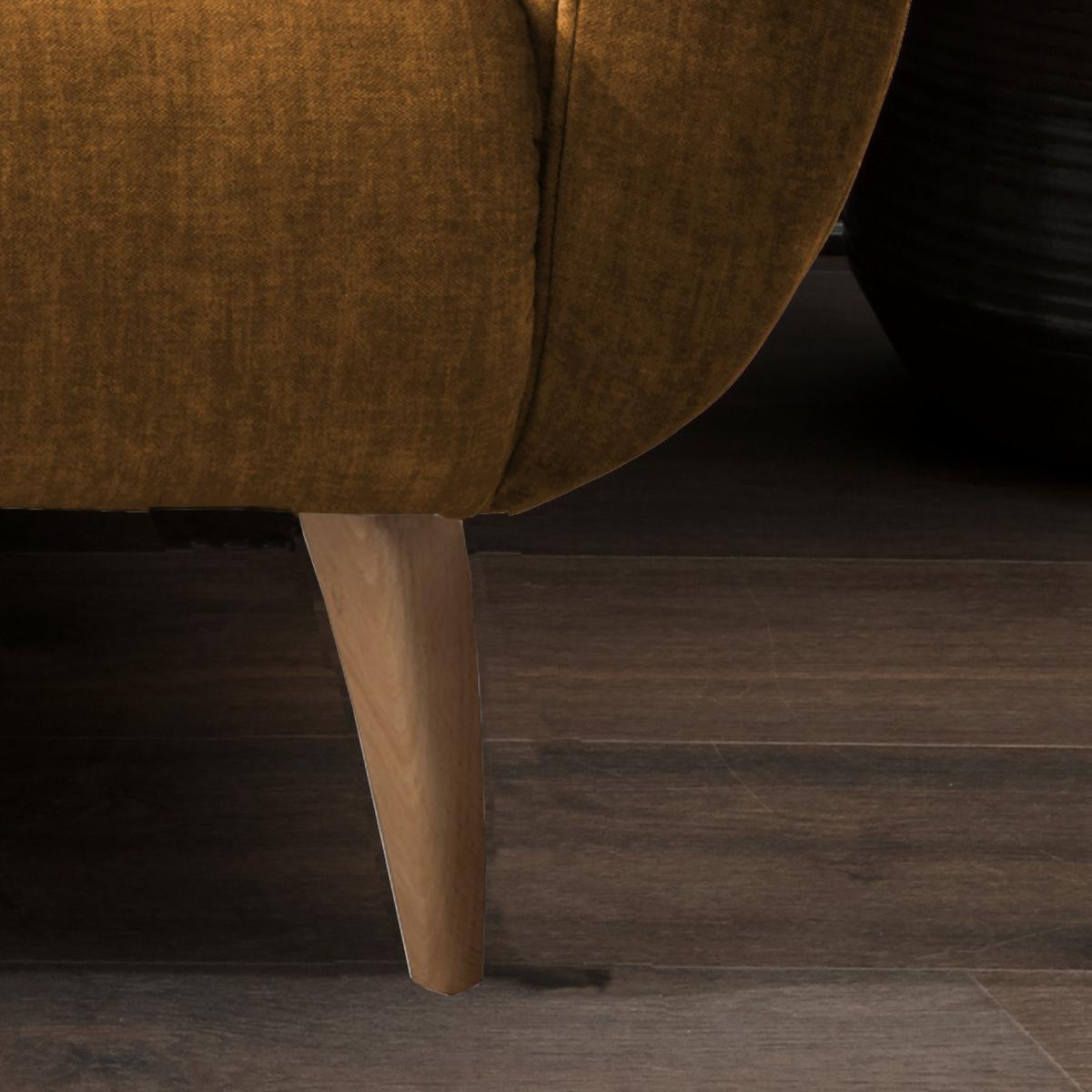 2,5-Sitzer-Sofa Baggio Gelb Velours - Gelb/Buchefarben, MODERN, Holz/Textil (196/94/103cm) - Livetastic