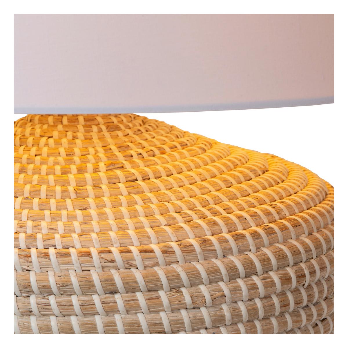 Tischleuchte 10552/81/73 Ambala - Weiss/Naturfarben, Natur, Textil (45/45/64cm) - Lucide