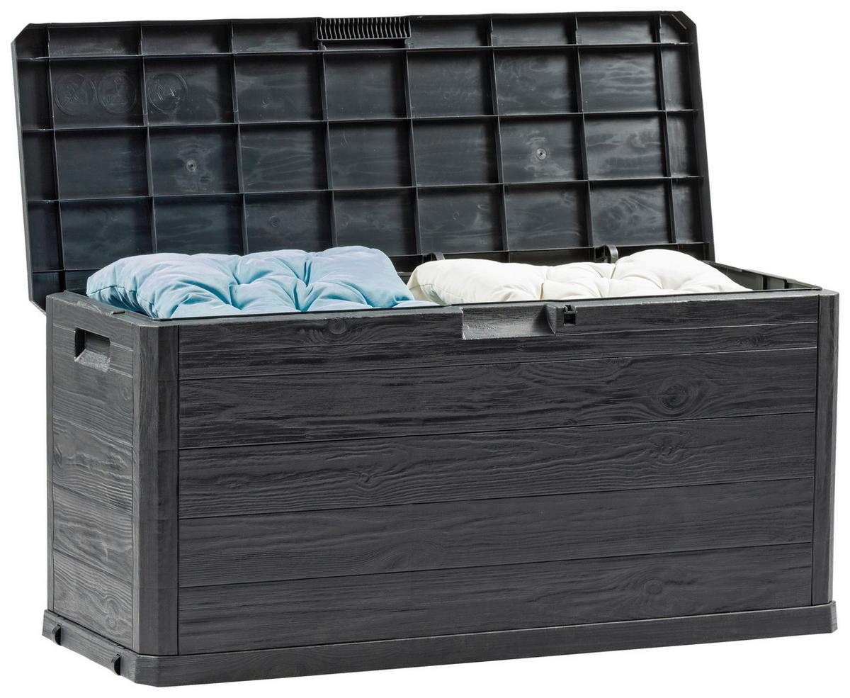 Kissenbox Woody Anthrazit Kunststoff - Anthrazit, Basics, Kunststoff (117/56/45cm) - Mömax