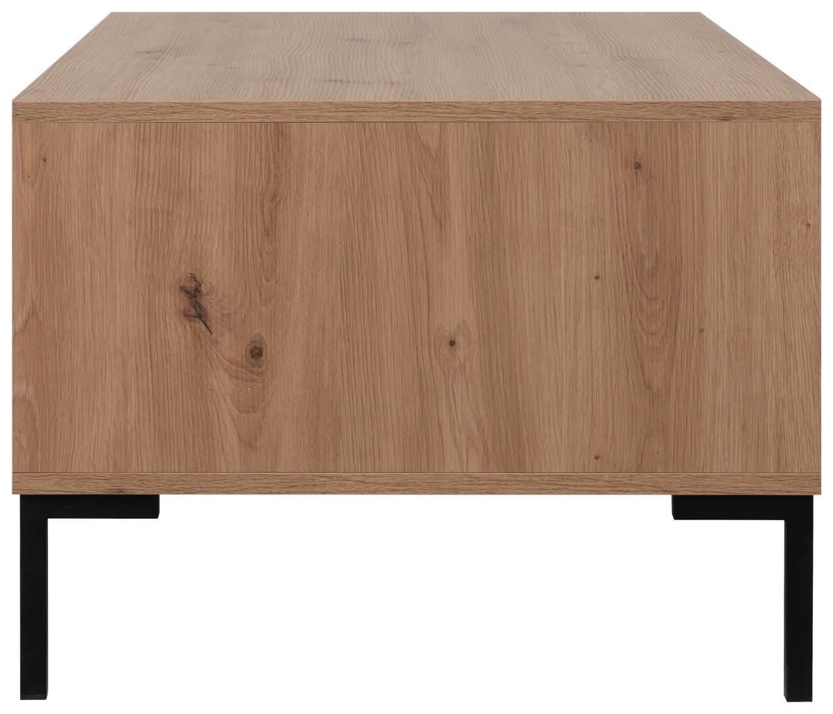 STOLIK KAWOWY KORSIKA 55B - czarny/dąb artisan, Design, materiał drewnopochodny/metal (100/60/43cm) - MID.YOU