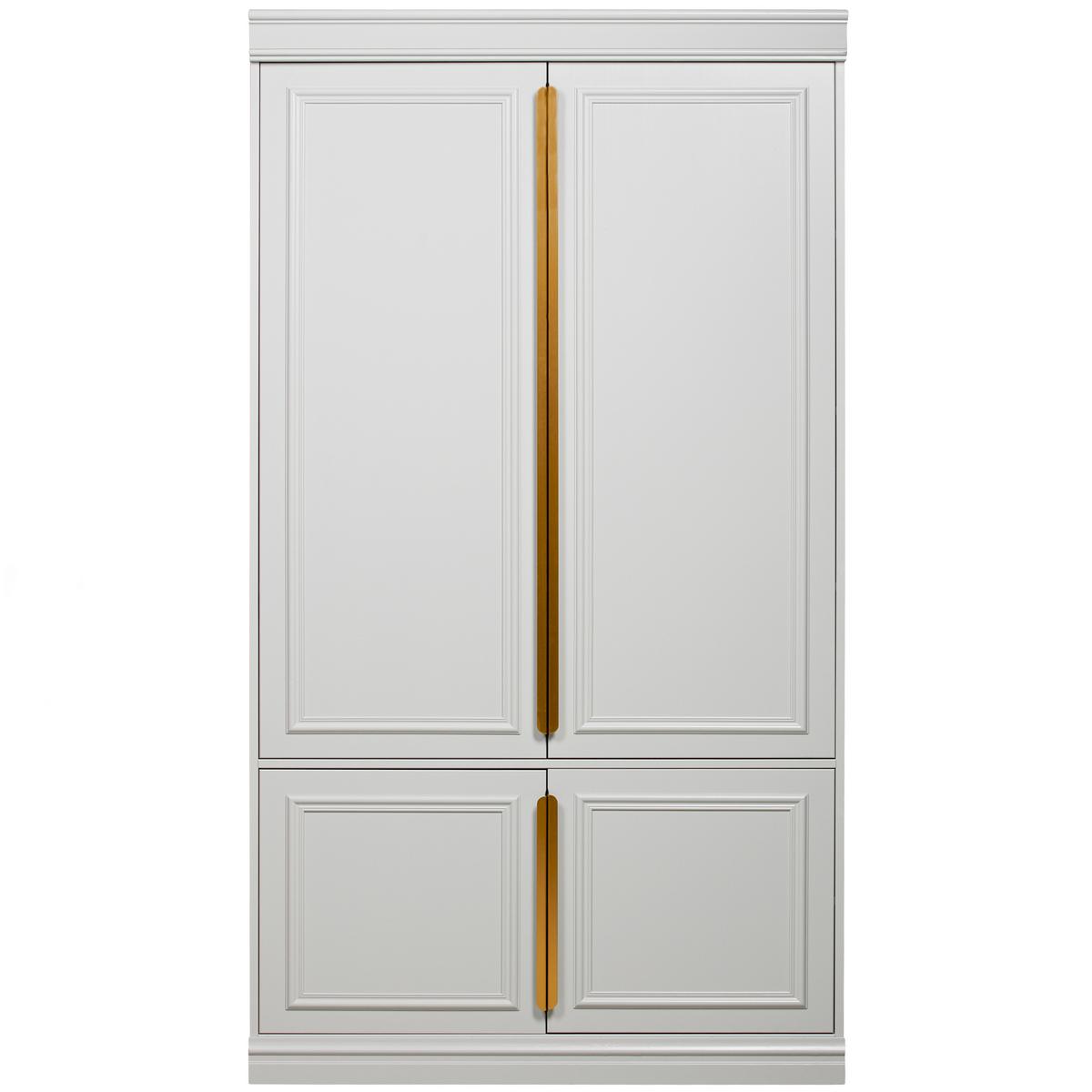 Drehtürenschrank Organize Grau - Roségold/Grau, Basics, Holz/Metall (110/215/44cm) - MID.YOU