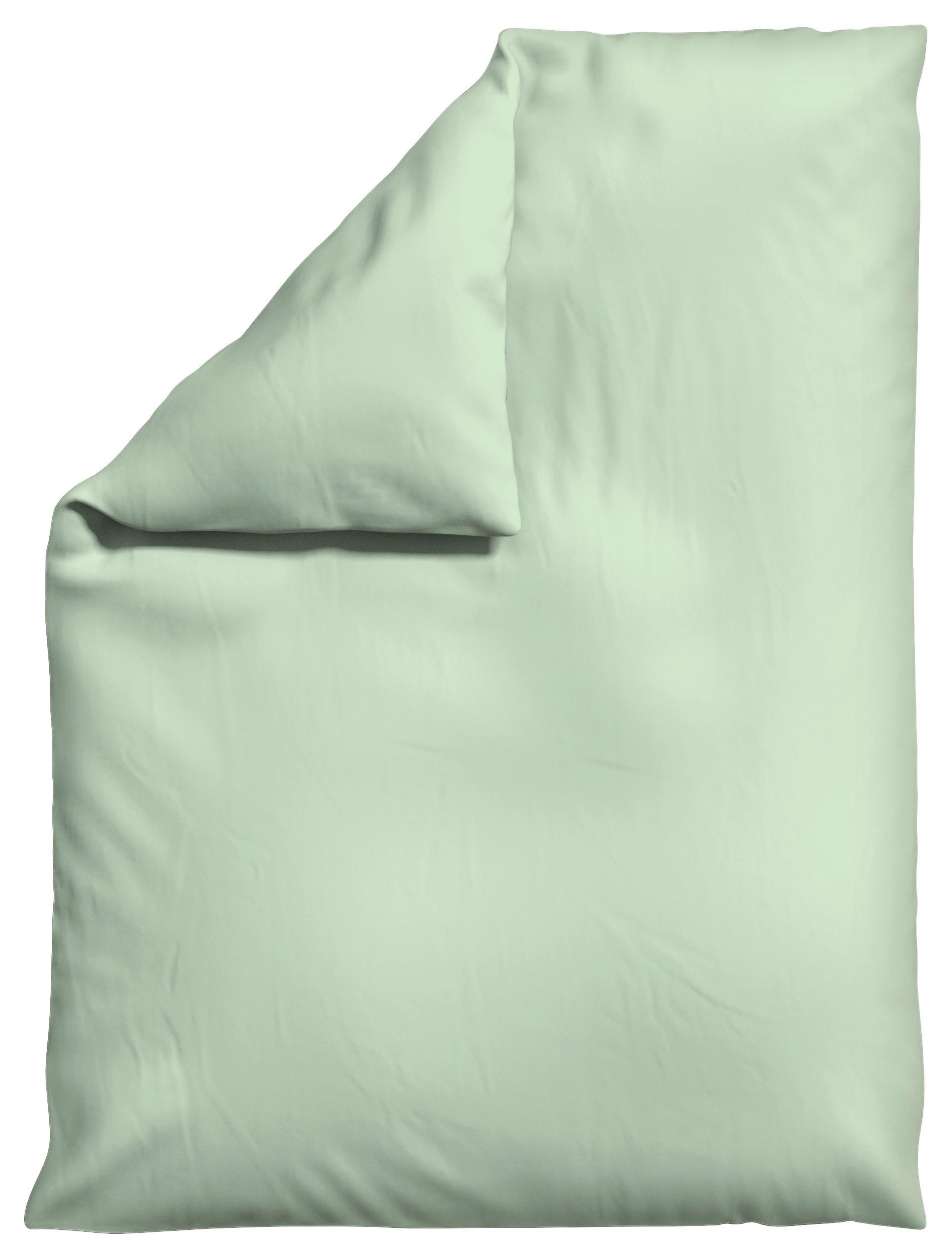 Bettdeckenbezug Woven Satin Hellgrün ca. 155x220cm - Hellgrün, Basics, Textil (155/220cm) - Schlafgut
