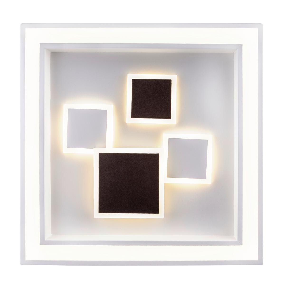 LED-Deckenleuchte Nolo max. 50 Watt - Opal/Weiß, Design, Kunststoff/Metall (48/48/7cm) - Globo