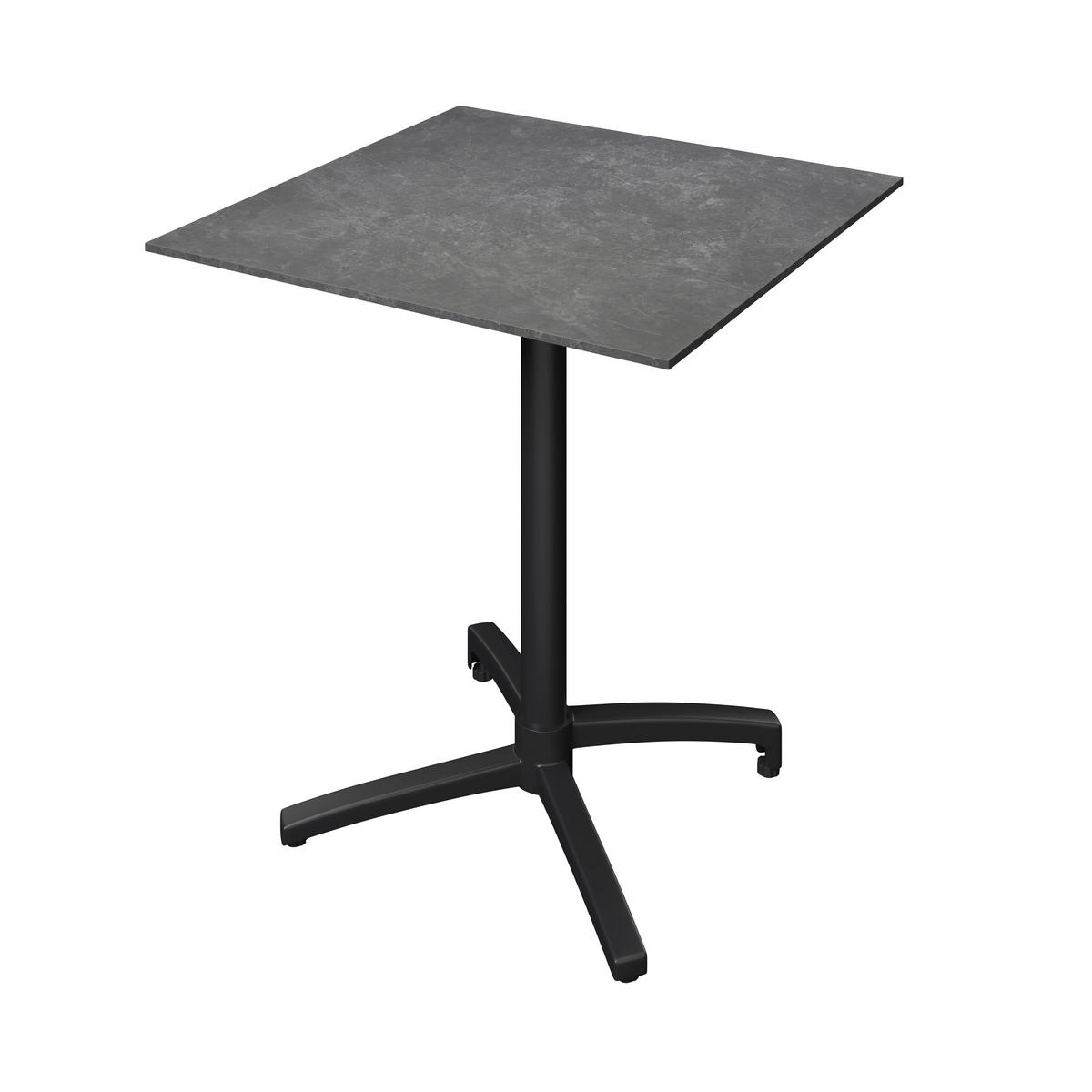 Gartentisch Heino Anthrazit - Anthrazit, Basics, Stein/Metall (70/70/75cm) - Mömax