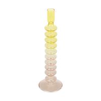 Stabkerzenhalter Molume Gelb/Pink - Pink/Gelb, LIFESTYLE, Glas (9/29,5cm)