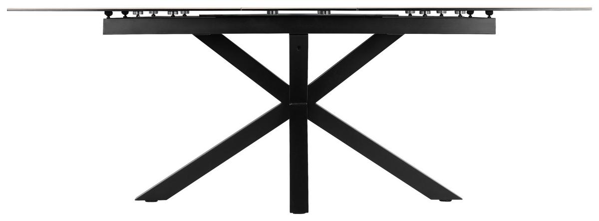Raztegljiva Miza Lotus, Bež, 168-210x90 - črna/bež, Moderno, kovina/steklo (168-210/90/76cm) - MID.YOU