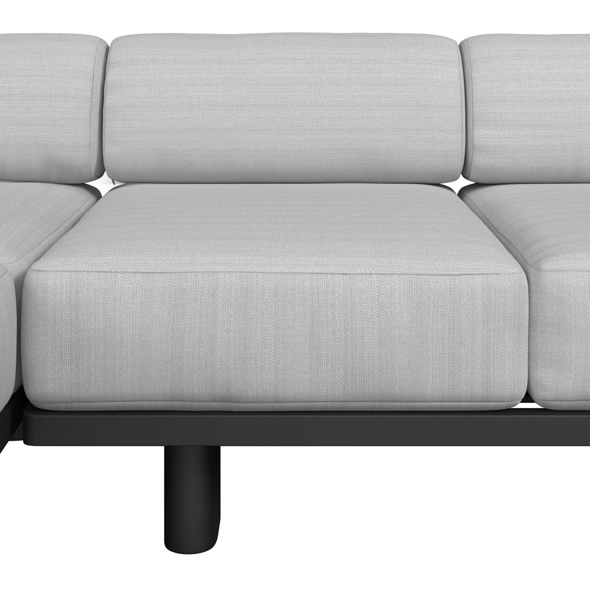 Loungegarnitur Lumea Hellgrau Outdoorstoff/Metall/Polywood - Dunkelgrau/Hellgrau, MODERN, Kunststoff/Textil - Bessagi Garden