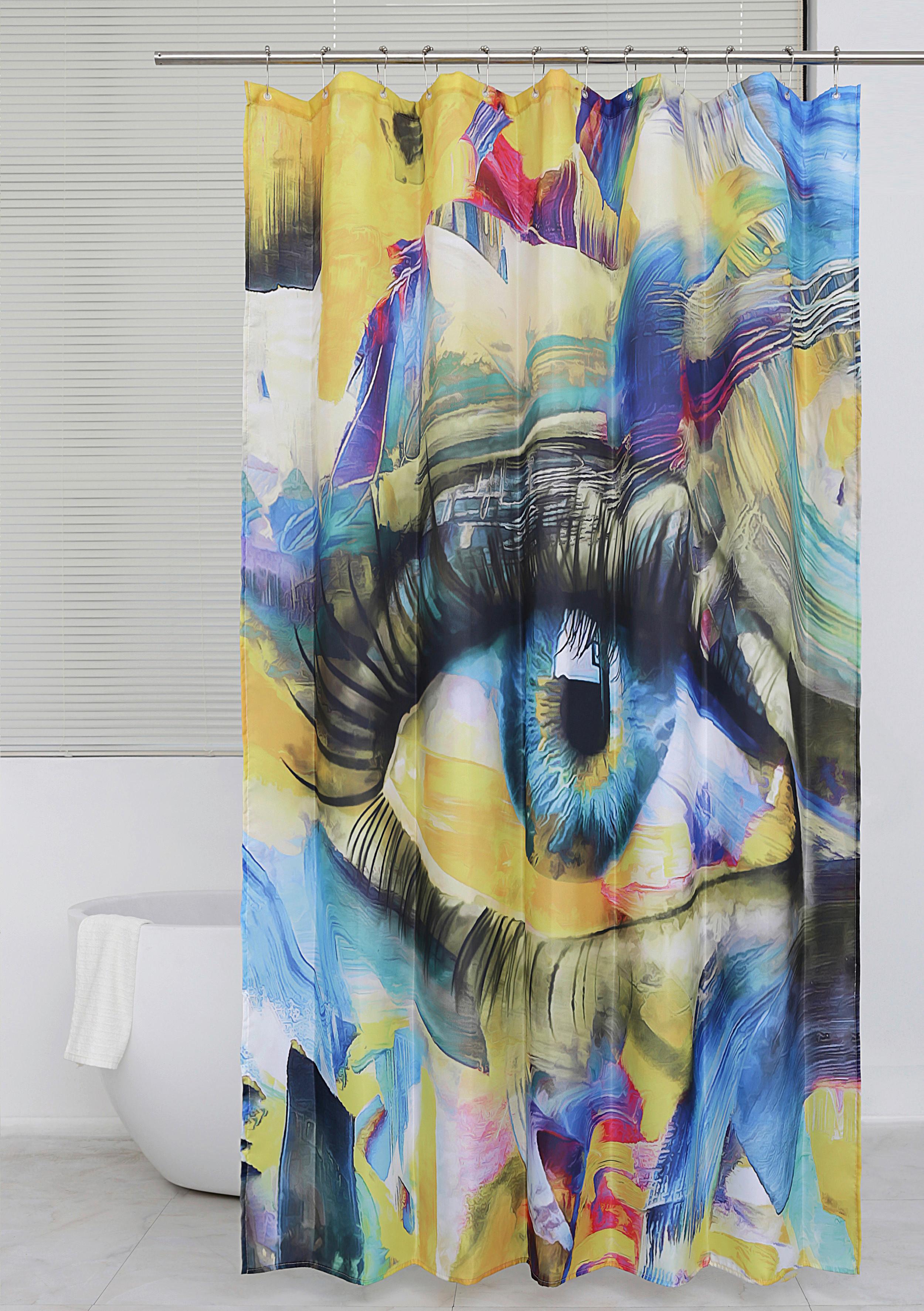 ZASŁONA PRYSZNICOWA EYE - różnokolorowy, Design, tkanina (180/200cm) - Esposa