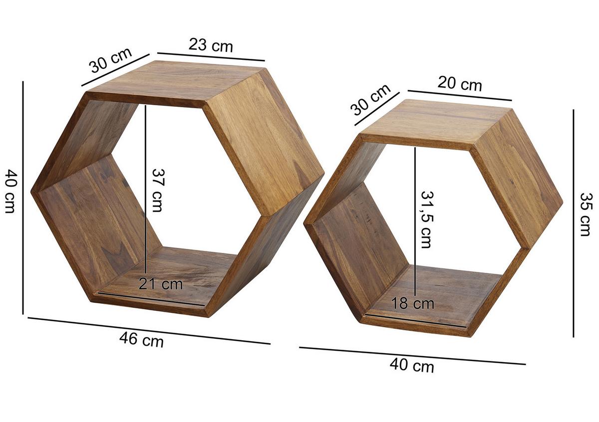 Set Mizic Kasa - barve indijskega rožnega lesa, Design, les (46/30/40cm) - MID.YOU