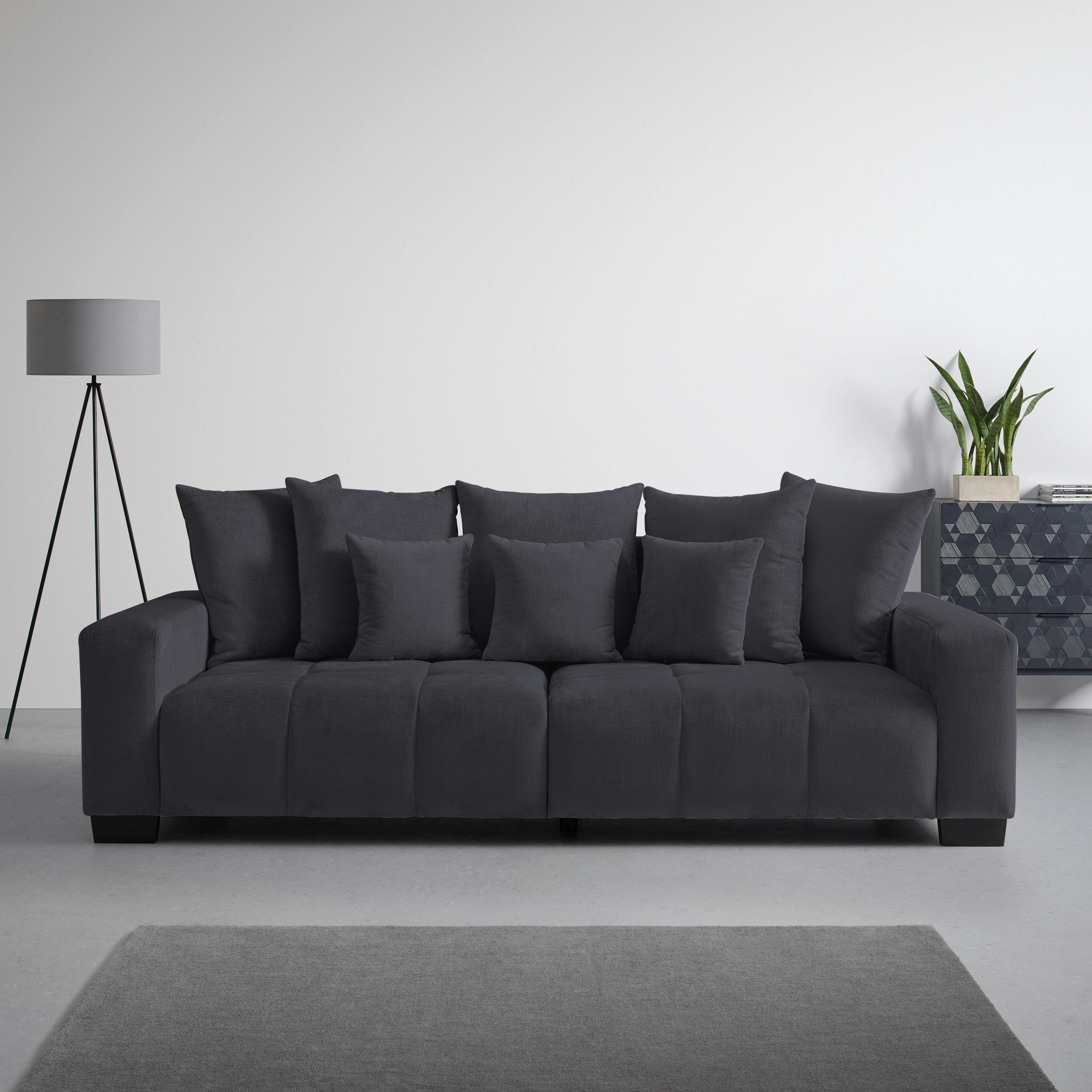 Bigsofa Matteo Schwarz - Schwarz, MODERN, Holz (246/93/124cm) - Based