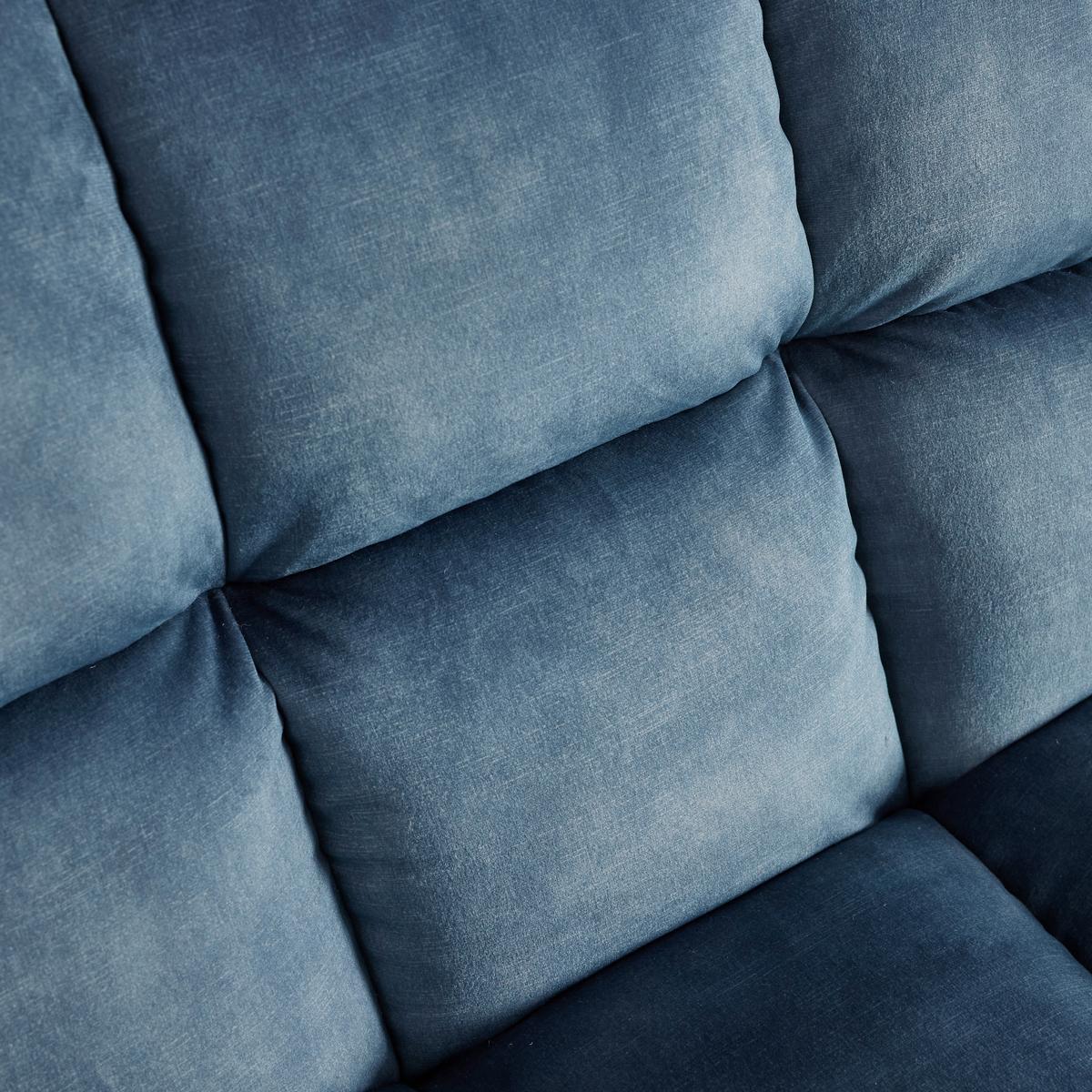 Sessel Rina Blau Samt Gepolstert - Blau/Goldfarben, MODERN, Holz/Textil (67/76,5/69,5cm) - Bessagi Home