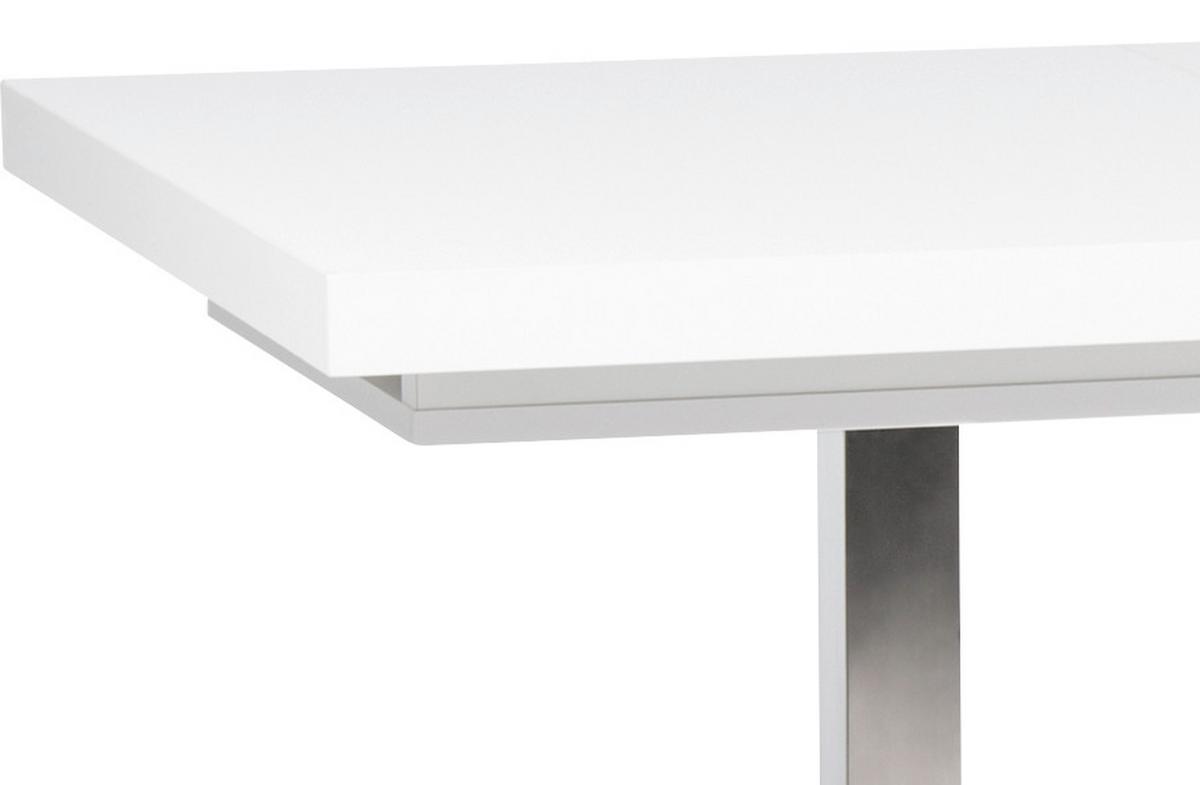 STÓŁ DO JADALNI QUADRATO - kolor stalowy/biały, Konventionell, materiał drewnopochodny/metal (120/80/74cm) - MID.YOU