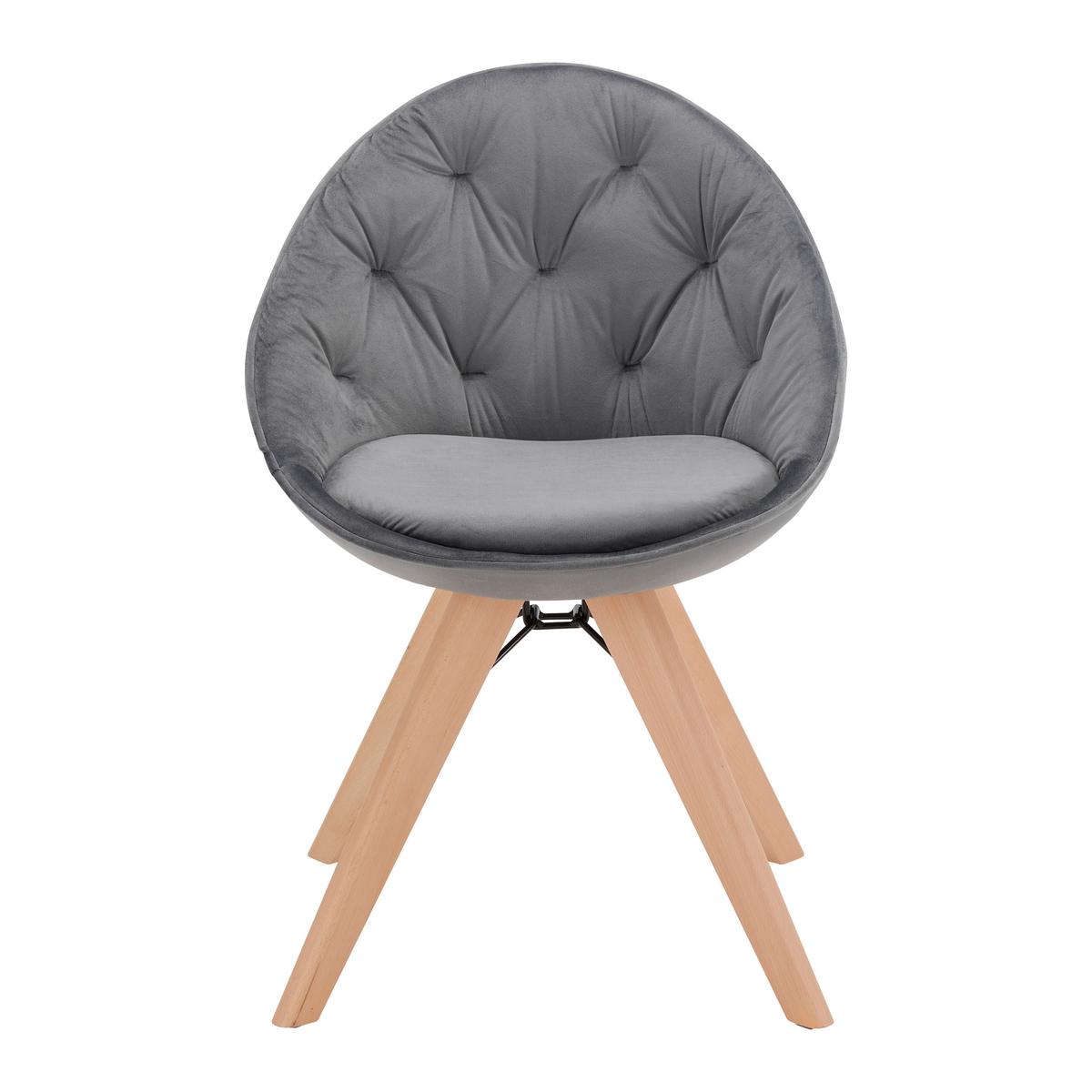 KRZESŁO DARIA - kolor bukowy/ciemnoszary, Modern, metal/drewno (57/80,5/59cm) - Bessagi Home