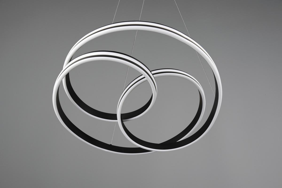 LED-Hängeleuchte Nuria Schwarz max. 60 Watt - Schwarz, Basics, Metall (60/150cm) - Trio Leuchten
