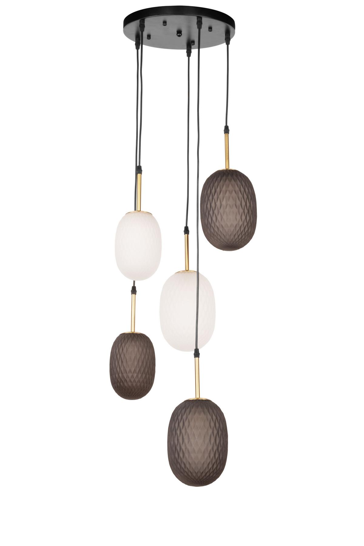 LAMPA WISZĄCA SAVANNAH - kolor brązu/czarny, Trend, metal/szkło (350/150cm) - Novel