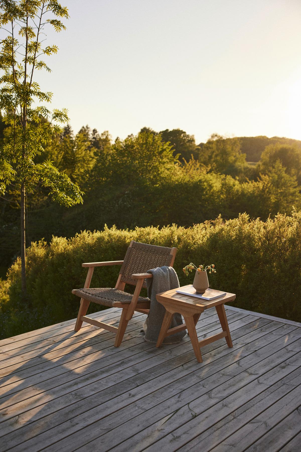 Loungetisch Eya T - Naturfarben/Teakfarben, Natur, Holz (45/45/42cm) - Gardenson