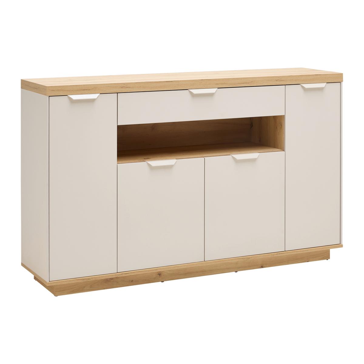 Sideboard Jake Eiche Artisan/Kaschmir - Kaschmir/Eiche Artisan, MODERN, Holzwerkstoff/Kunststoff (153/92/38cm) - Mömax