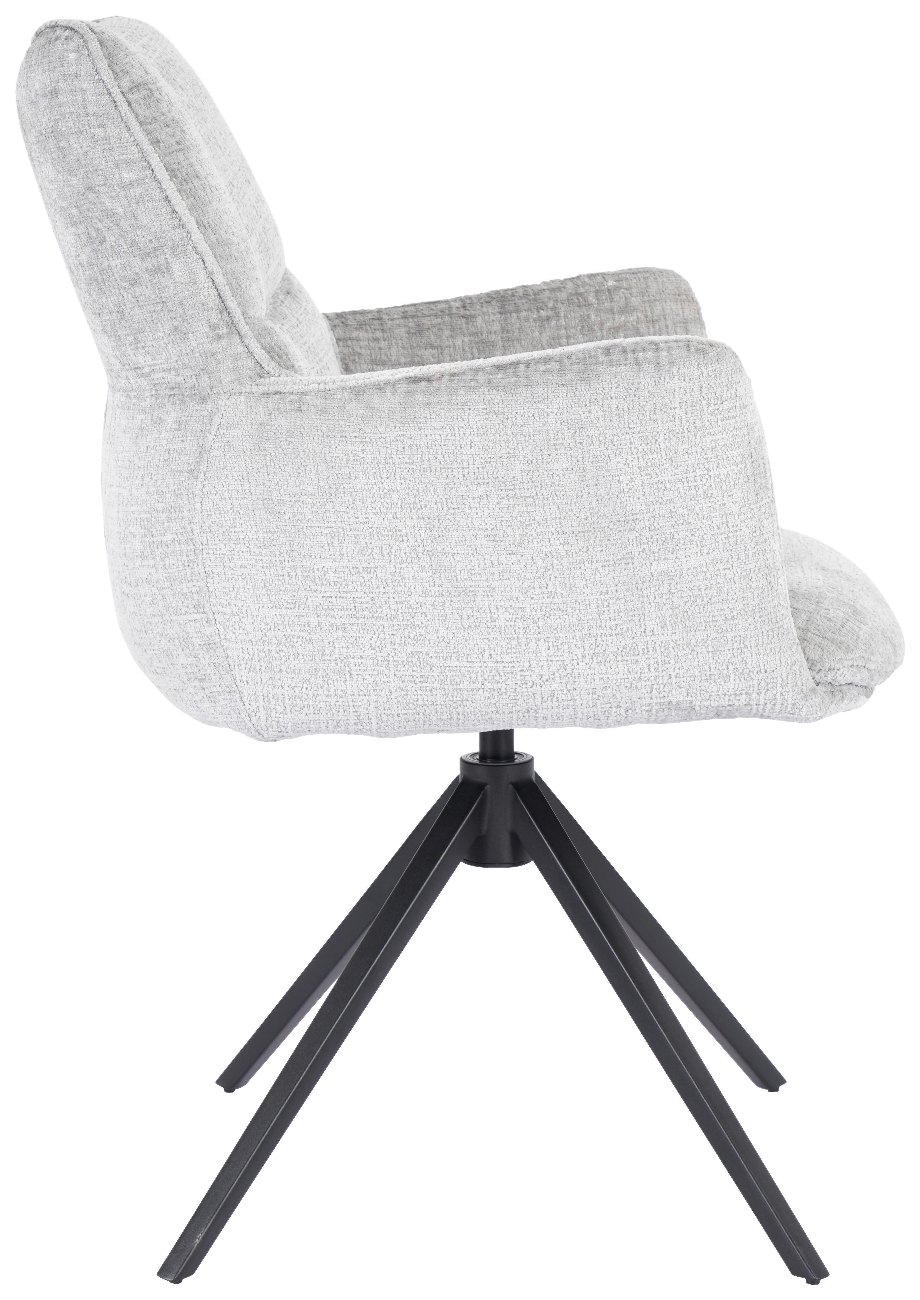 STOL MED ARMSTÖD LUCIA - grå/svart, Lifestyle, metall/textil (62/90/64cm) - Premium Living