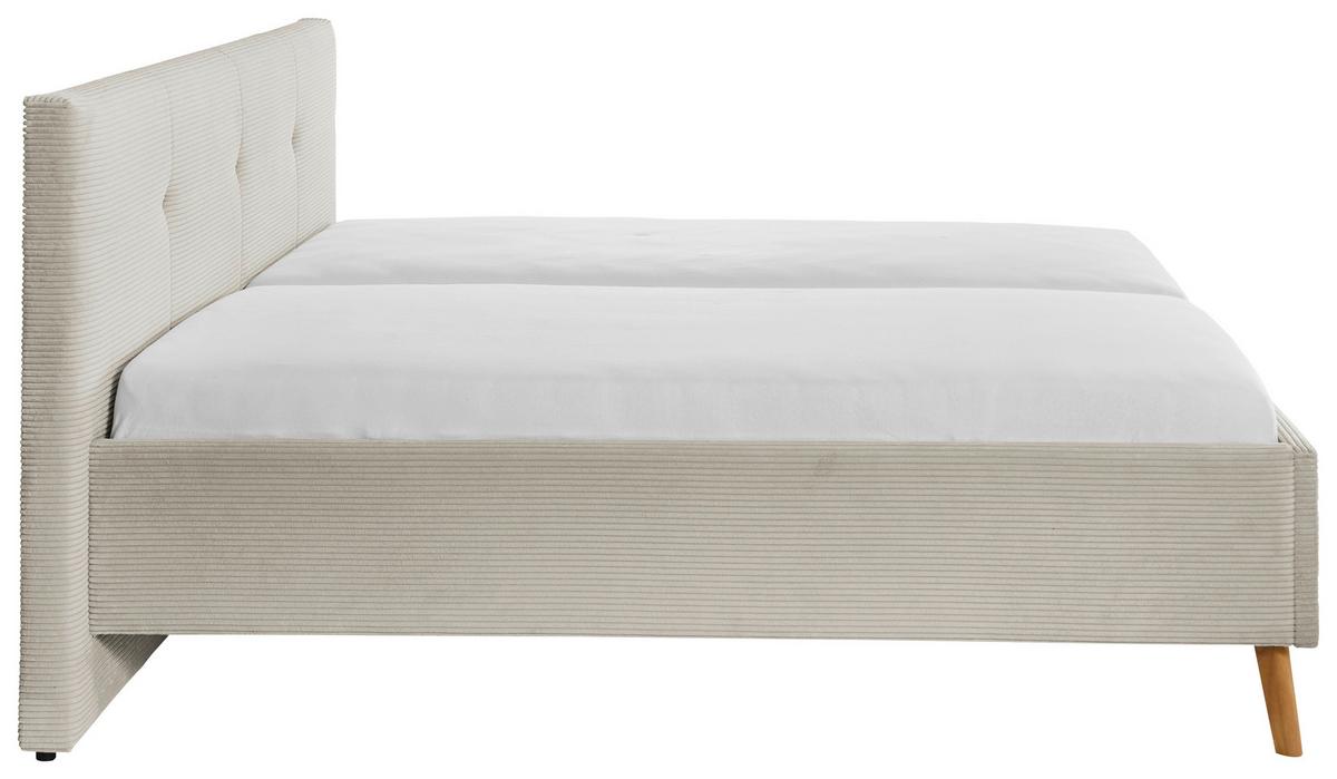 Polsterbett Meila in Beige ca. 180x200cm - Eichefarben/Birkefarben, KONVENTIONELL, Holz/Textil (180/200cm) - Premium Living