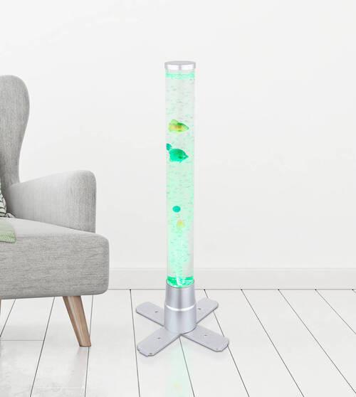 Podna Led Svjetiljka 9017 - srebrne boje/prozirno, Basics, plastika (24,6/24,6/61,1cm) - Globo
