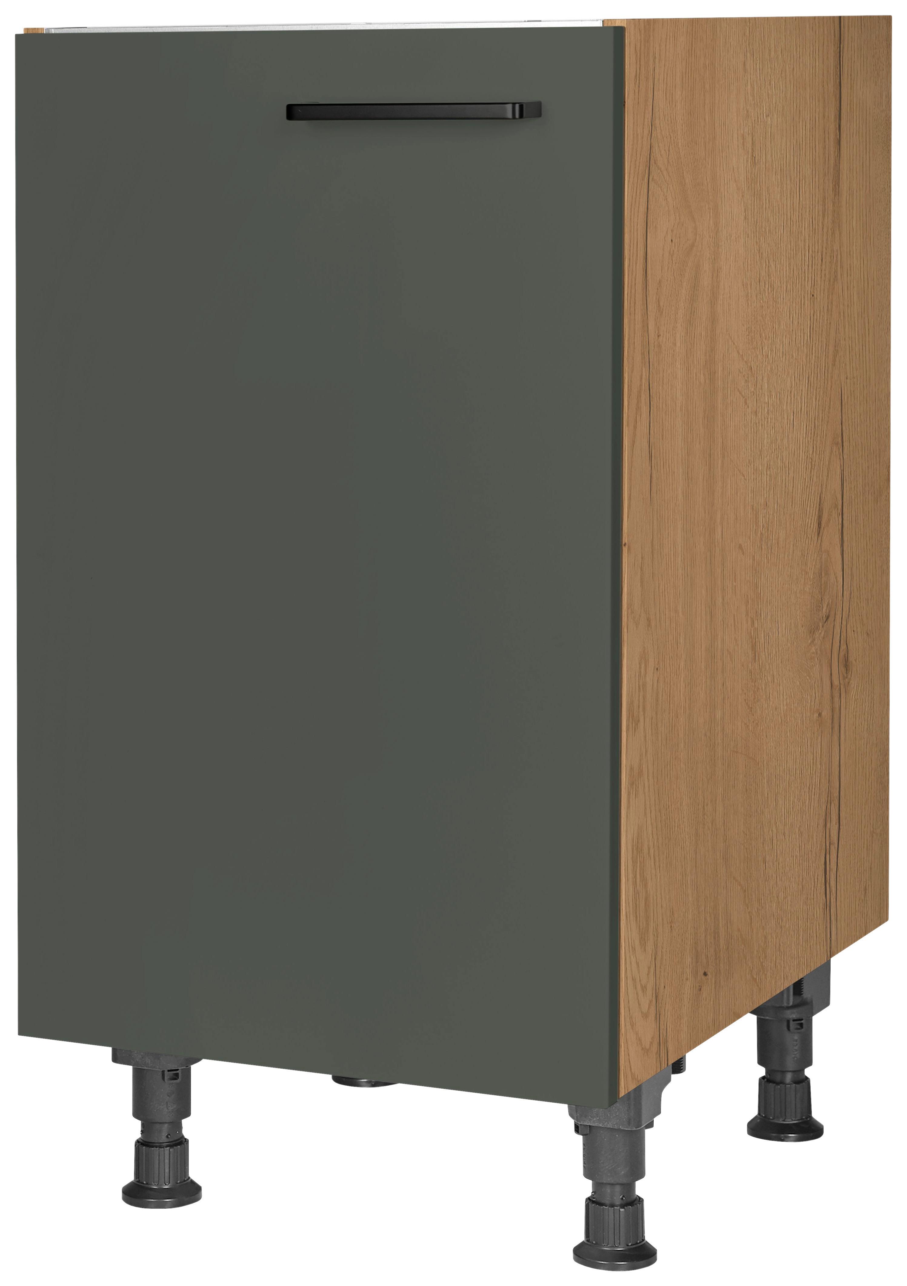 Spülenunterschrank Easytouch Grün - Eichefarben/Schwarz, MODERN, Holzwerkstoff/Metall (45/87/56cm) - Nobilia