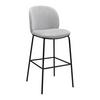 Barhocker Malea Hellgrau Chenille Gepolstert - Hellgrau/Schwarz, MODERN, Holz/Textil (46cm) - Bessagi Home