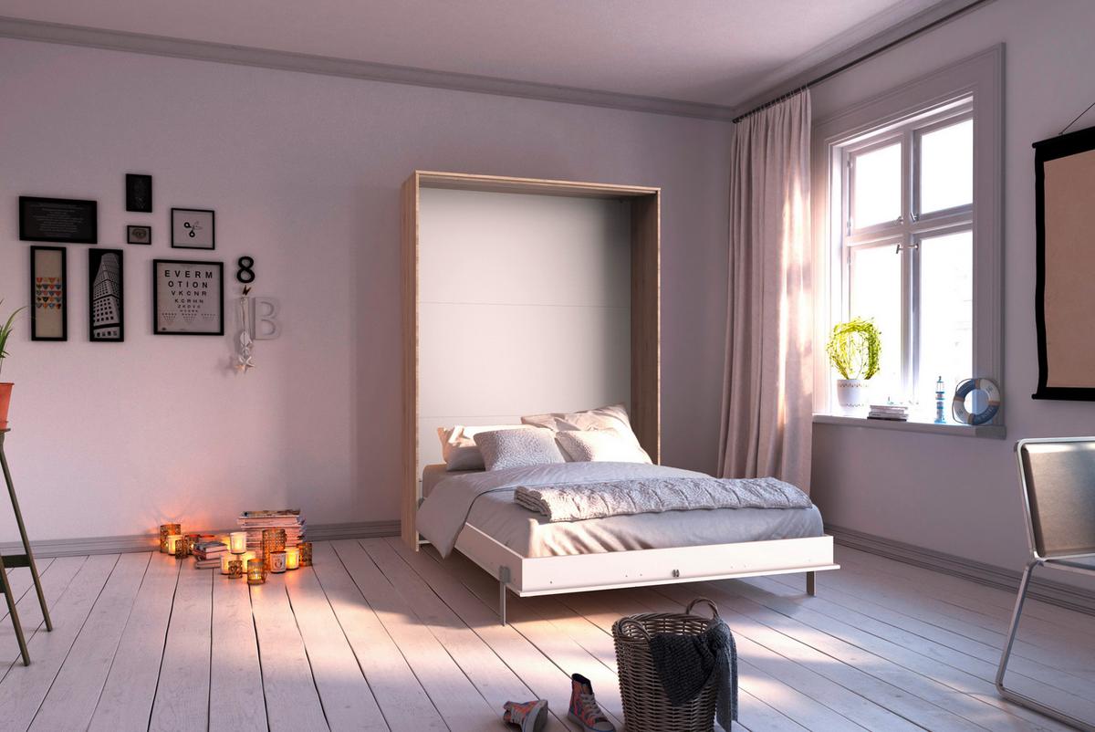 Klappbett Juist ca. 120x200 cm Weiß/Eiche - Eichefarben/Weiß, KONVENTIONELL, Holz/Holzwerkstoff (120/200cm) - MID.YOU