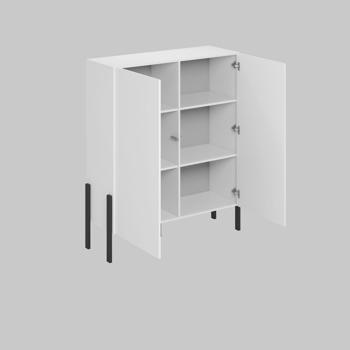 Komód Jukon - fehér, Modern, faalapú anyag (114/135/40cm)