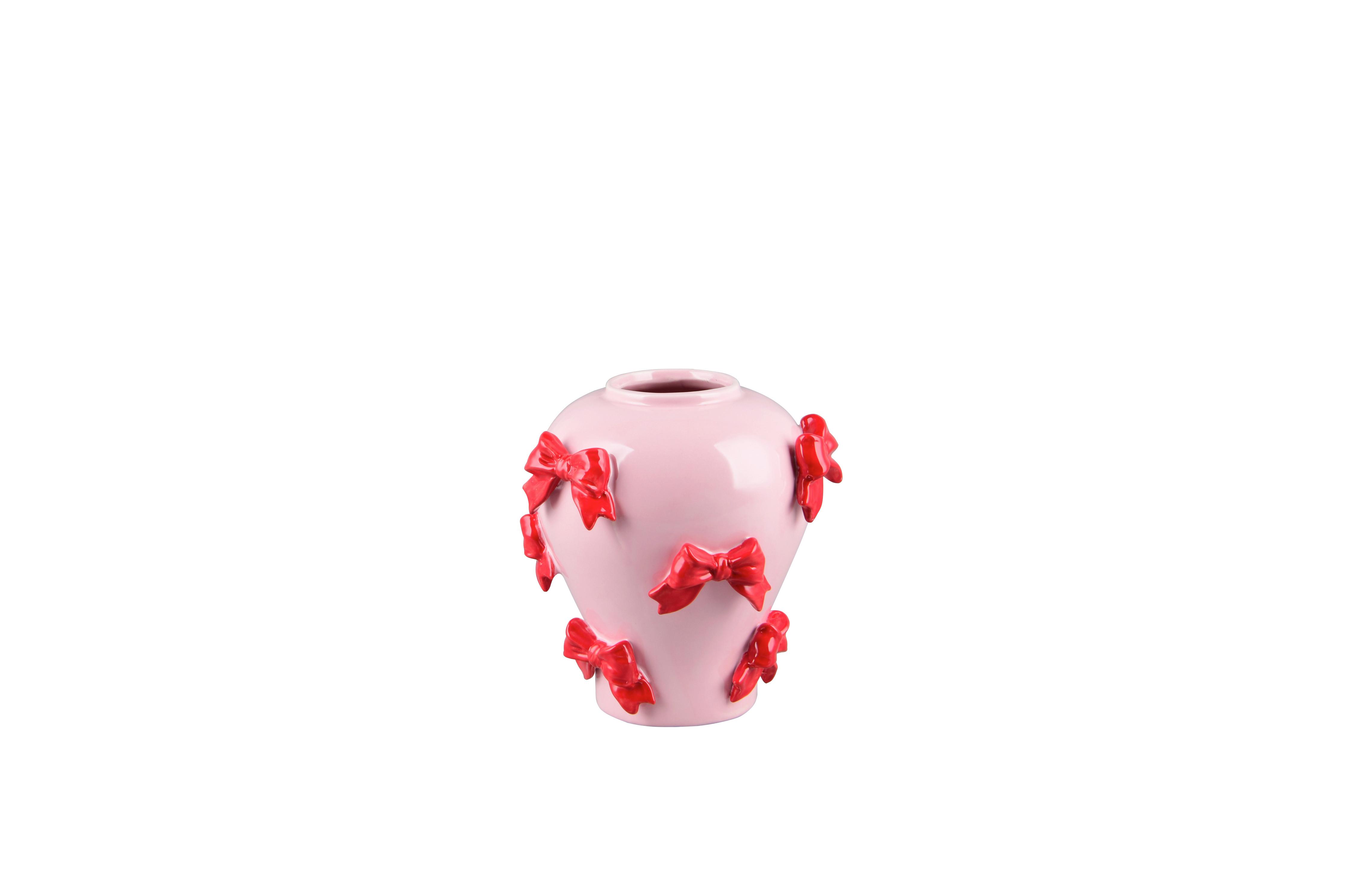 Dekovase Baily Rosa/Rot - Rot/Rosa, Basics, Keramik (21,5/21,5/22cm)