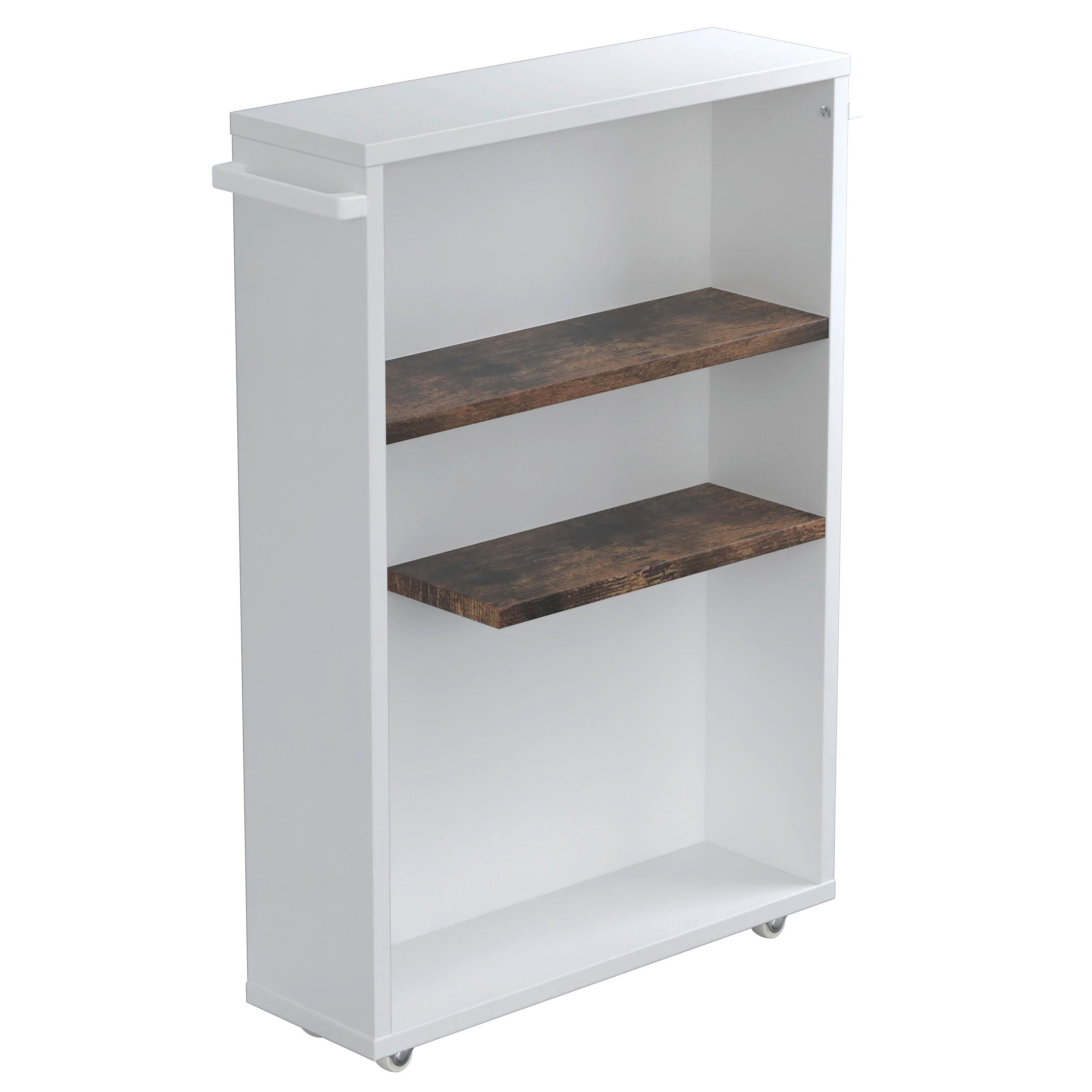 Midischrank Nilari - Weiss/Eichefarben, Trend, Holzwerkstoff/Kunststoff (20/61/45cm) - MID.YOU