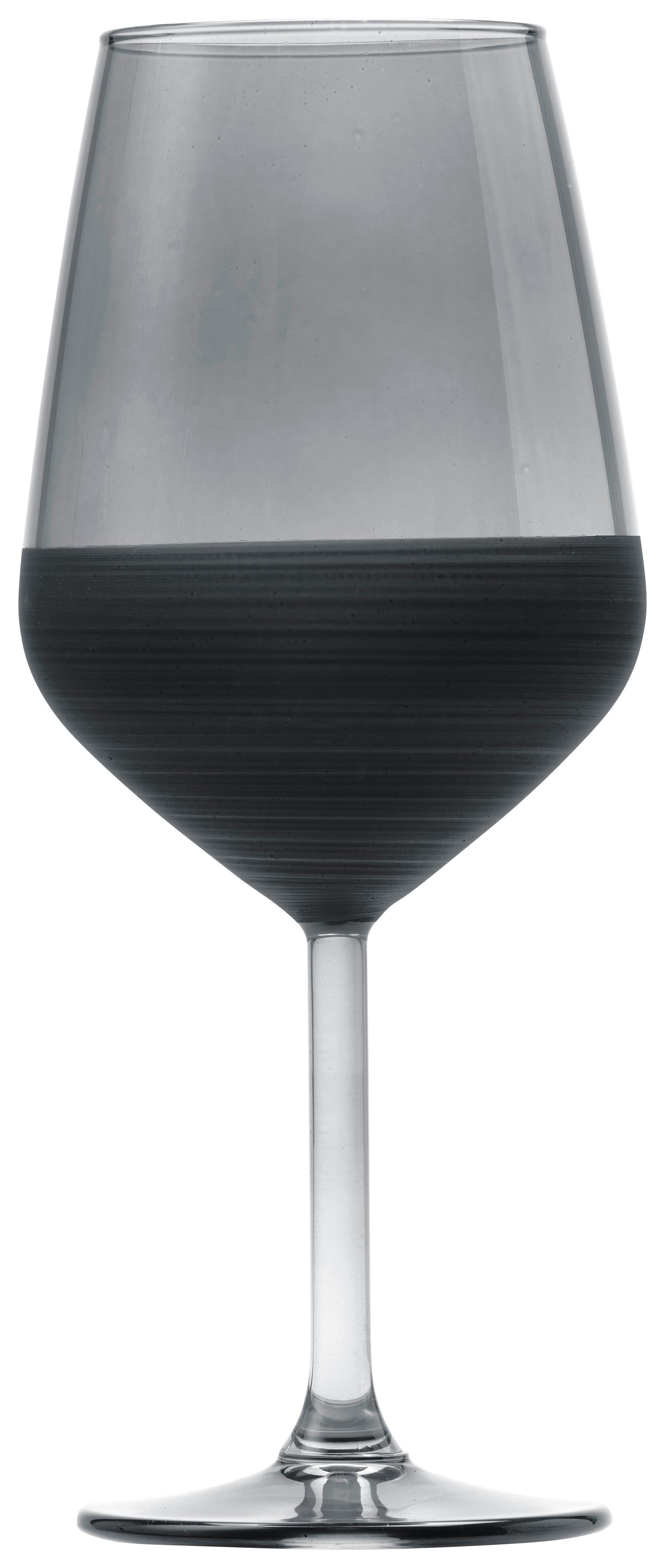 Borospohár Black - fekete, Modern, Üveg (6,4/22cm) - Mömax