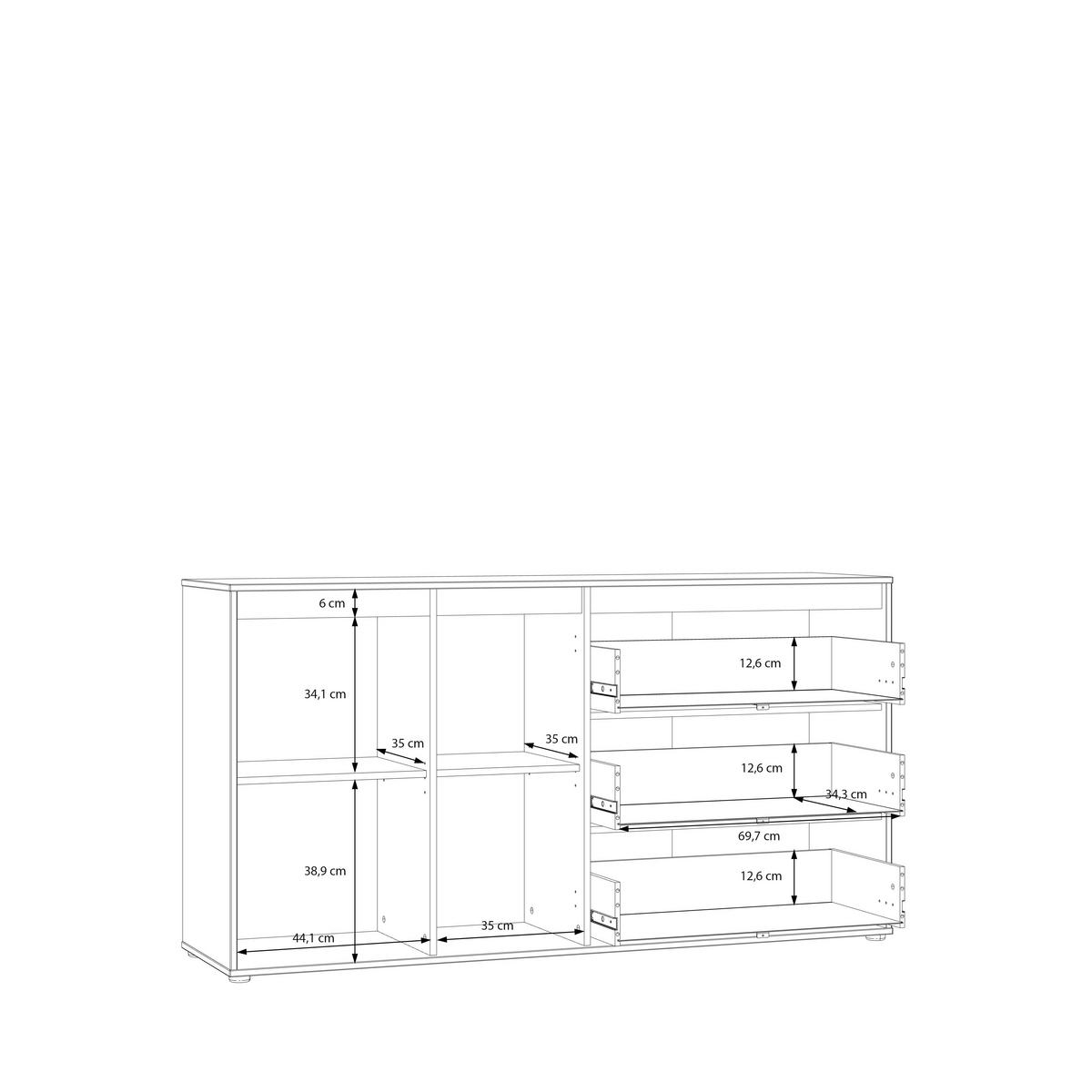 Comodă ELISTON - culoare lemn stejar/nisipiu, Natur, plastic/material pe bază de lemn (159,3/84,9/41,5cm) - Modern Living