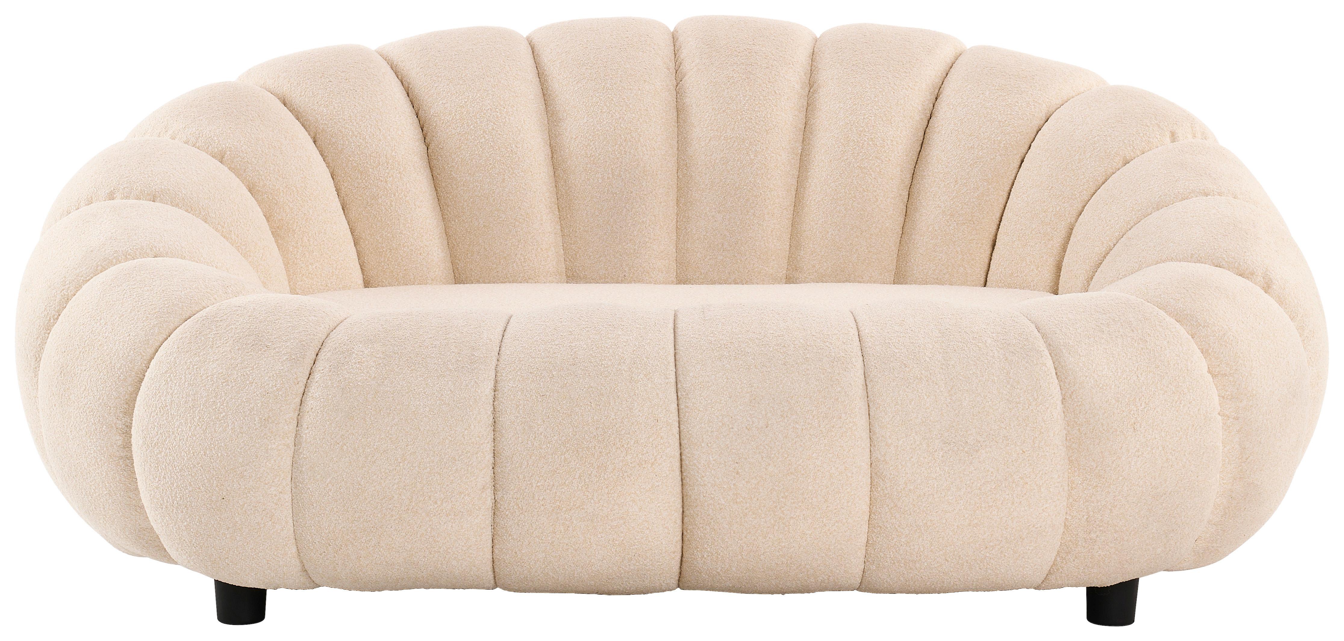 Canapé in Bouclé Cremeweiss - Weiss/Creme, Modern, Holz/Kunststoff (140/90/62cm) - Premium Living