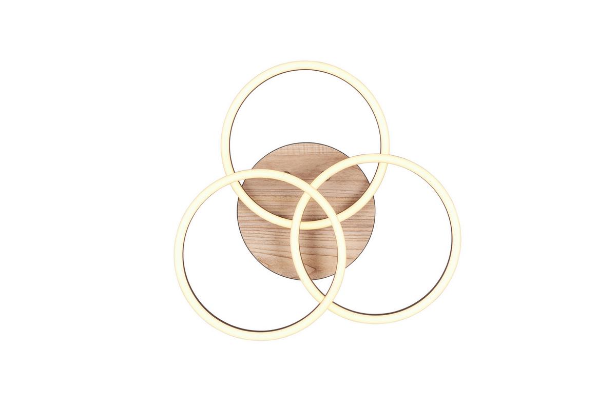 LED-Deckenleuchte Circle Braun max. 27 Watt - Braun, Design, Kunststoff (44/44/9,5cm)