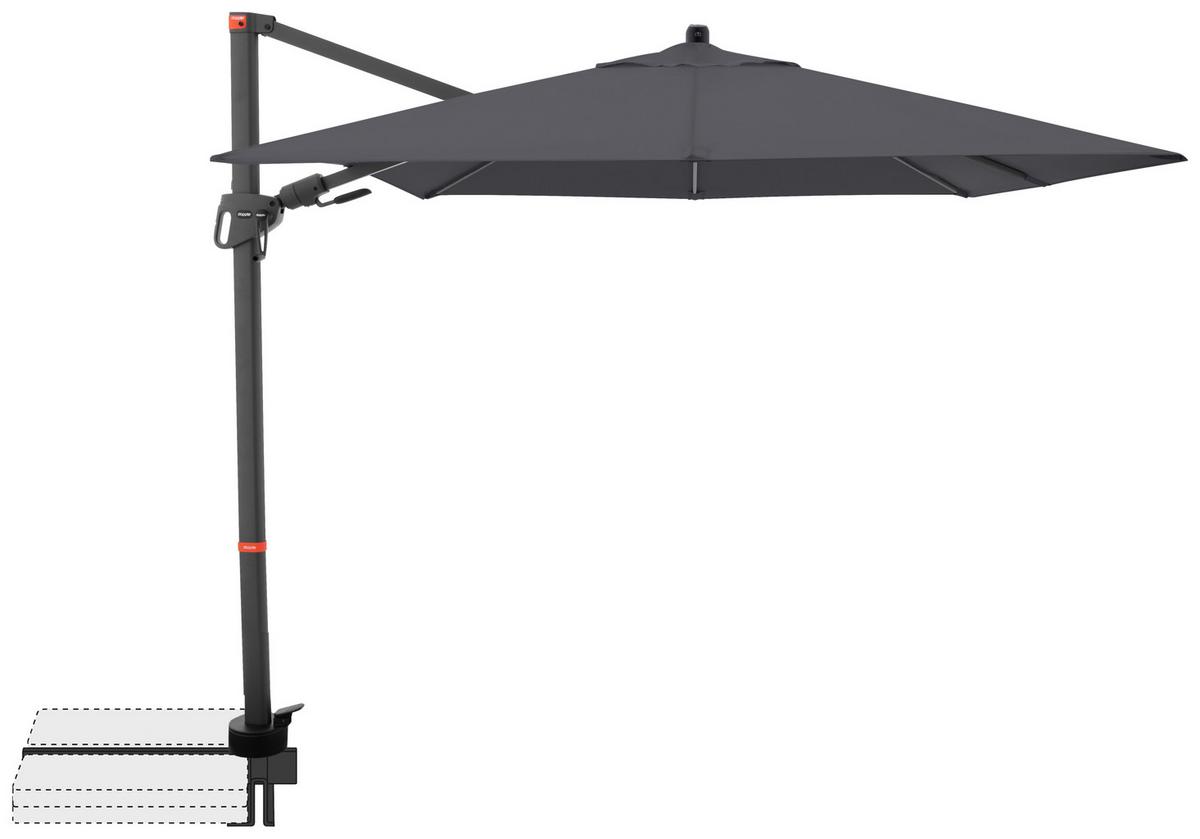 Ampelschirm Myzone Anthrazit ca. 210x210cm - Anthrazit, Basics, Textil/Metall (210/210cm) - Doppler