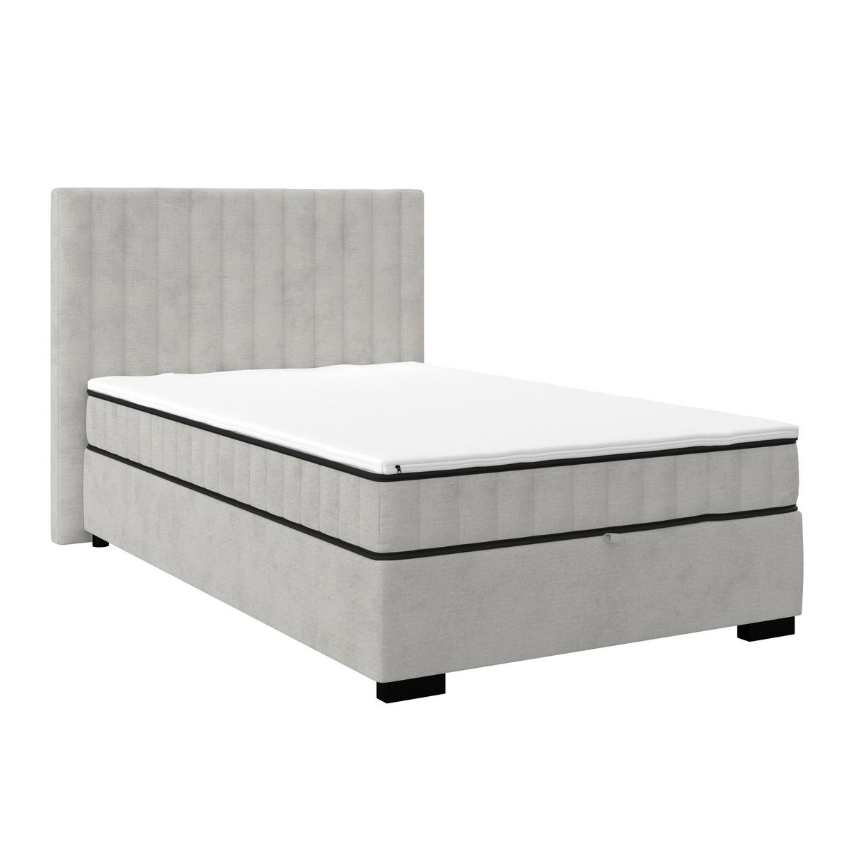 Box Krevet Maya C - svijetlo siva/crna, Moderno, drvni materijal/drvo (100/200cm) - Modern Living