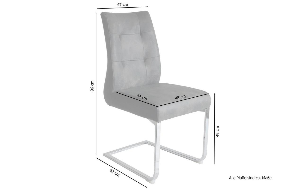 Schwingstuhl-Set MARLEN XXL Braun, Wippfunktion - Silberfarben/Braun, LIFESTYLE, Textil/Metall (47/96/62cm) - MID.YOU