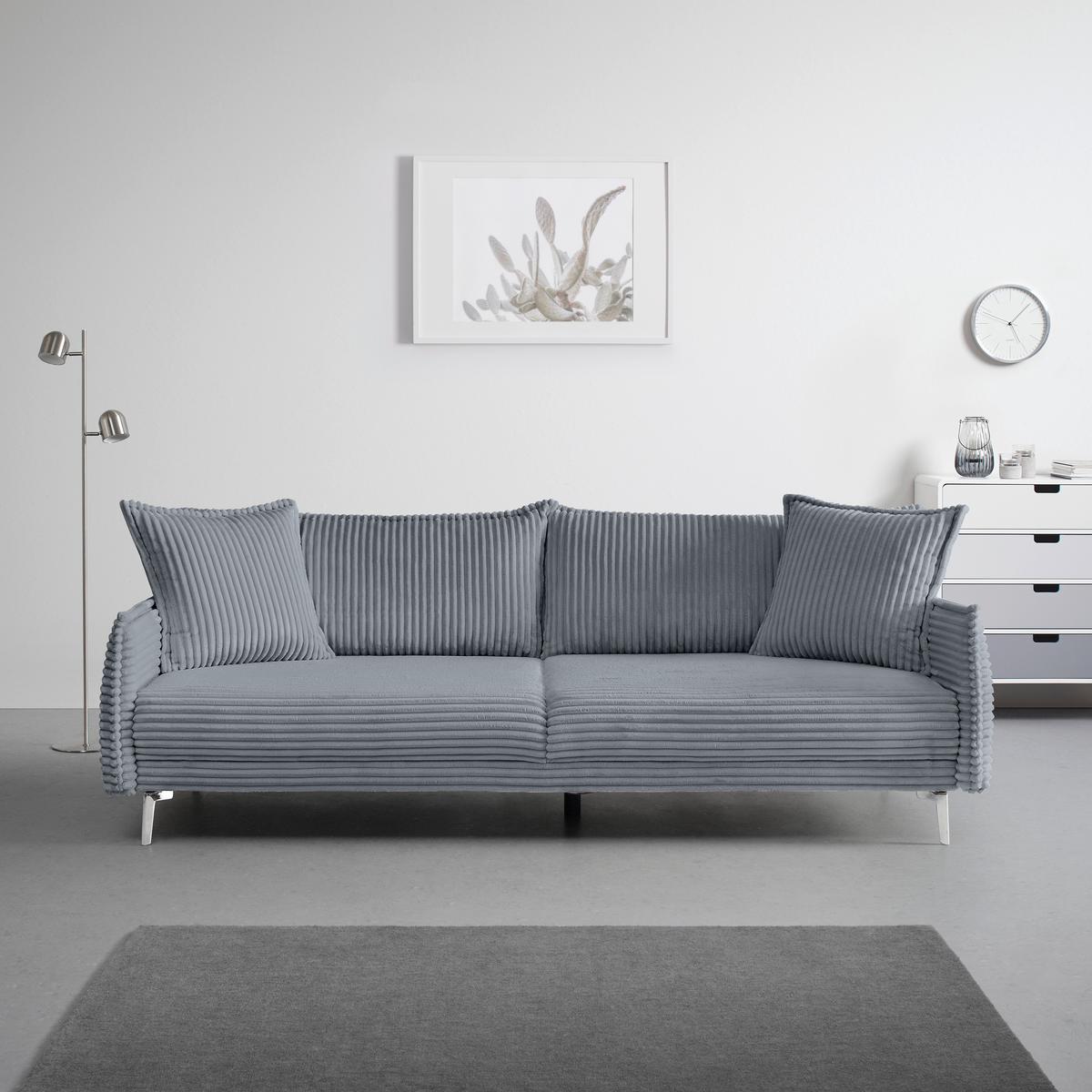 Mega Sofa Kiss - tamno siva/boje kroma, Moderno, drvo/metal (241/90/117cm) - Mömax