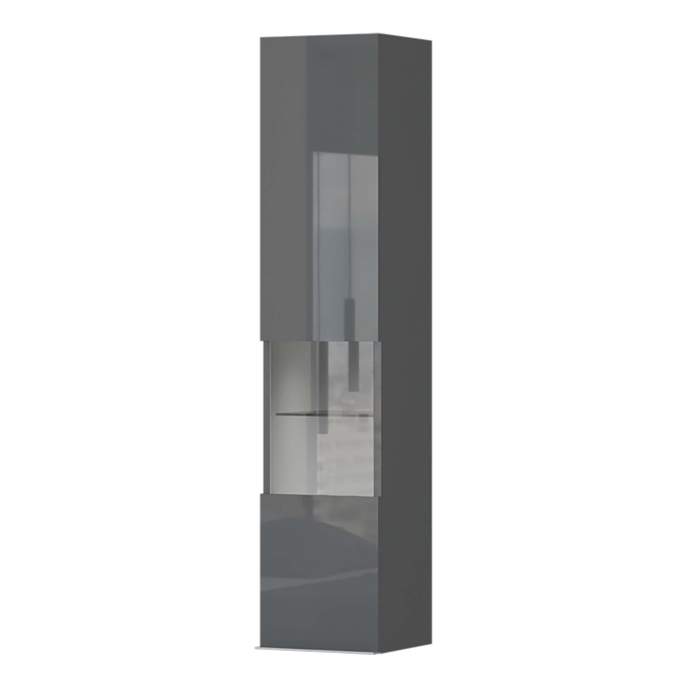 Fali Szekrény Onyx - króm/antracit, Modern, faalapú anyag/fém (30/140/29cm)