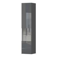 Fali Szekrény Onyx - krómszínű/antracit, Modern, faalapú anyag/fém (30/140/29cm)