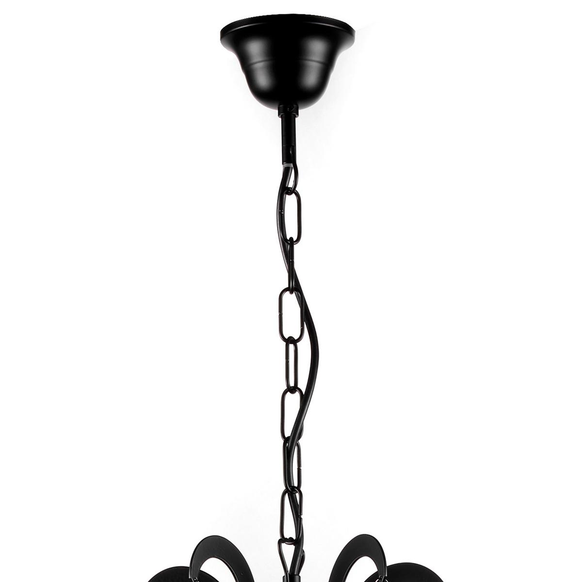 Kristall-Hängeleuchte Jane Schwarz max. 6 Watt - Schwarz, Trend, Glas/Metall (45/110cm)
