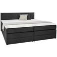 Boxspringbett in Schwarz, ca. 180x200cm - Schwarz, Kunststoff/Textil (202/188/90,5cm) - MODERN LIVING