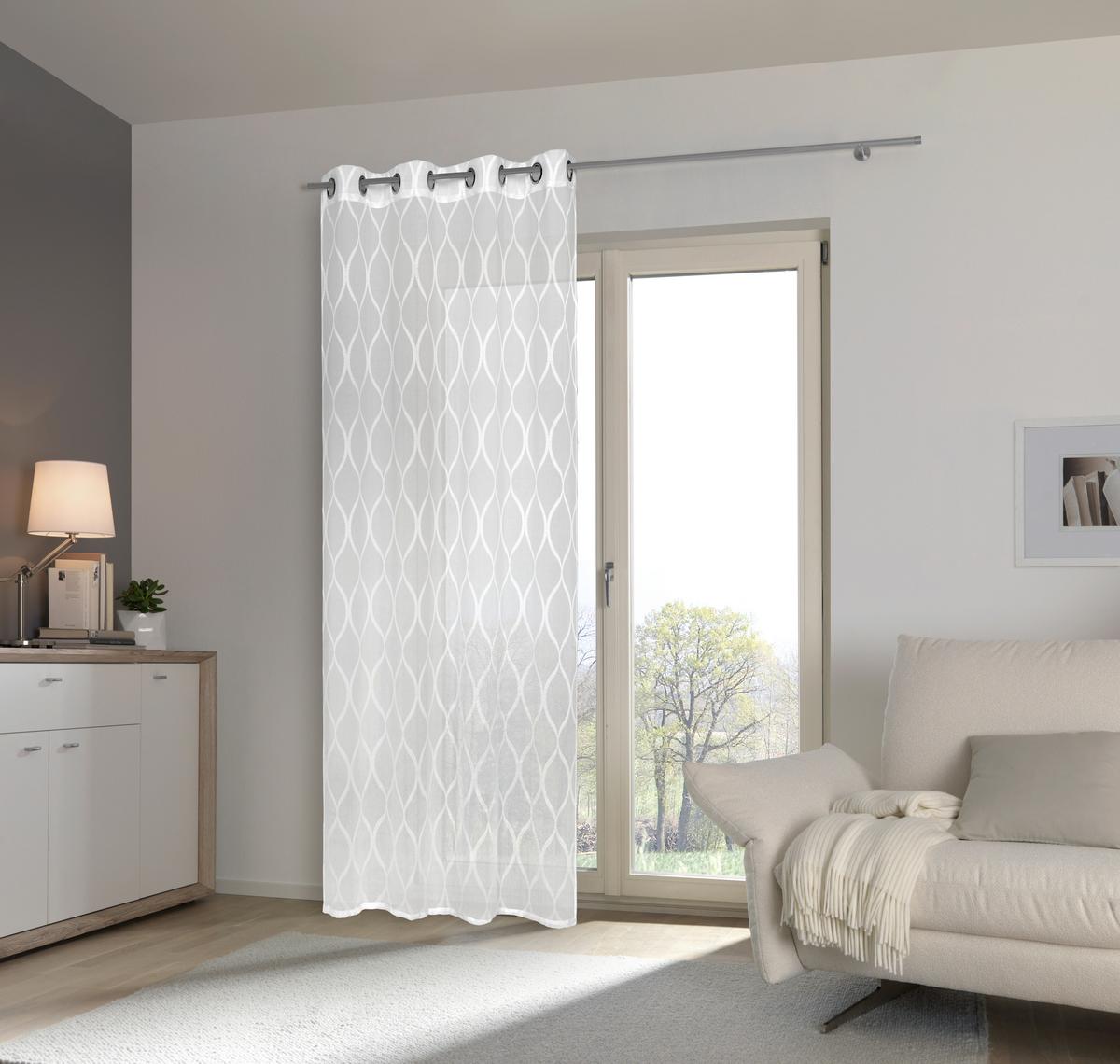 ZASŁONA NA PRZELOTKACH GAMMA - biały, Design, tkanina (140/245cm) - Esposa