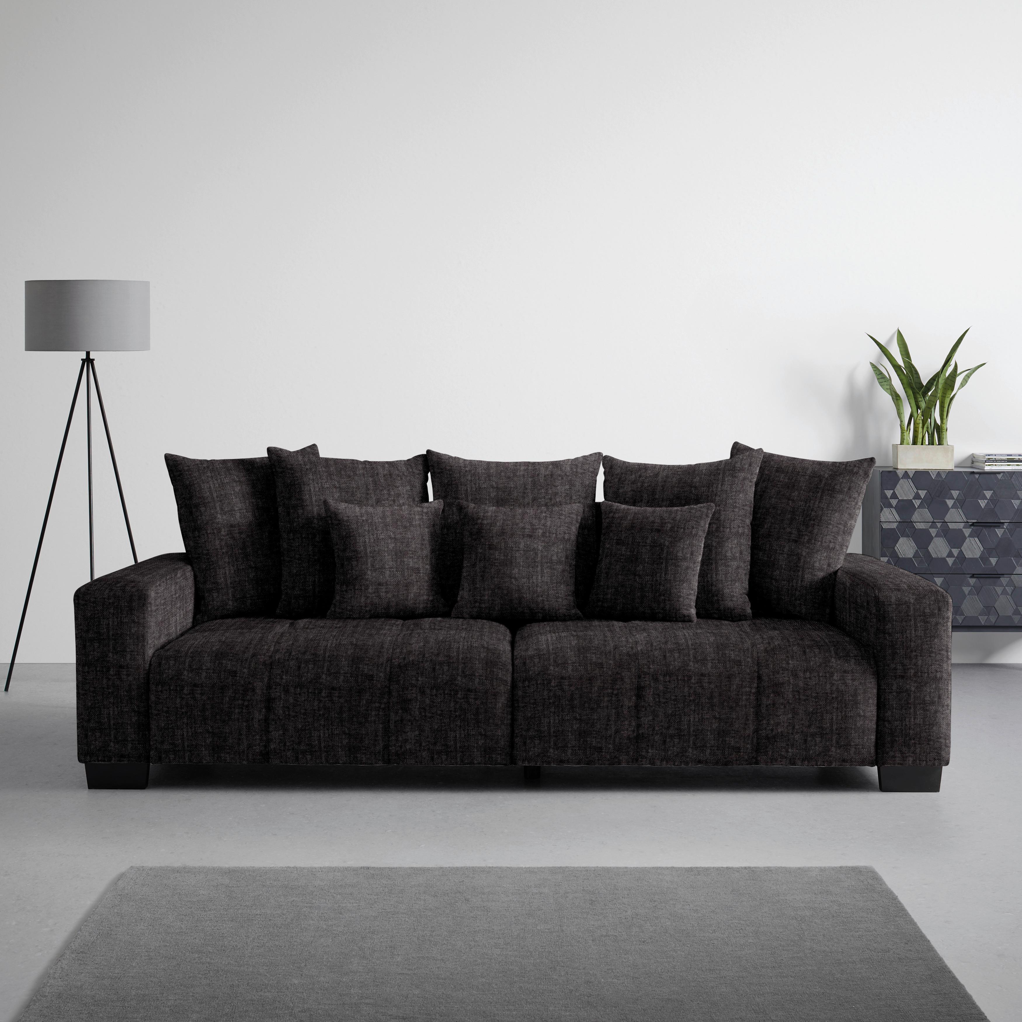 Bigsofa Matteo Graphitfarben - Graphitfarben/Schwarz, MODERN, Holz (246/93/124cm) - Based