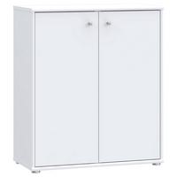 KOMODA TEMPRA 2 - biały/kolor aluminiowy, Design, materiał drewnopochodny (73,7/85,5/34,8cm)