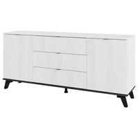 Komód Fehér-fekete Garda - ezüstszínű, Modern, faalapú anyag/fém (160/72/40cm)