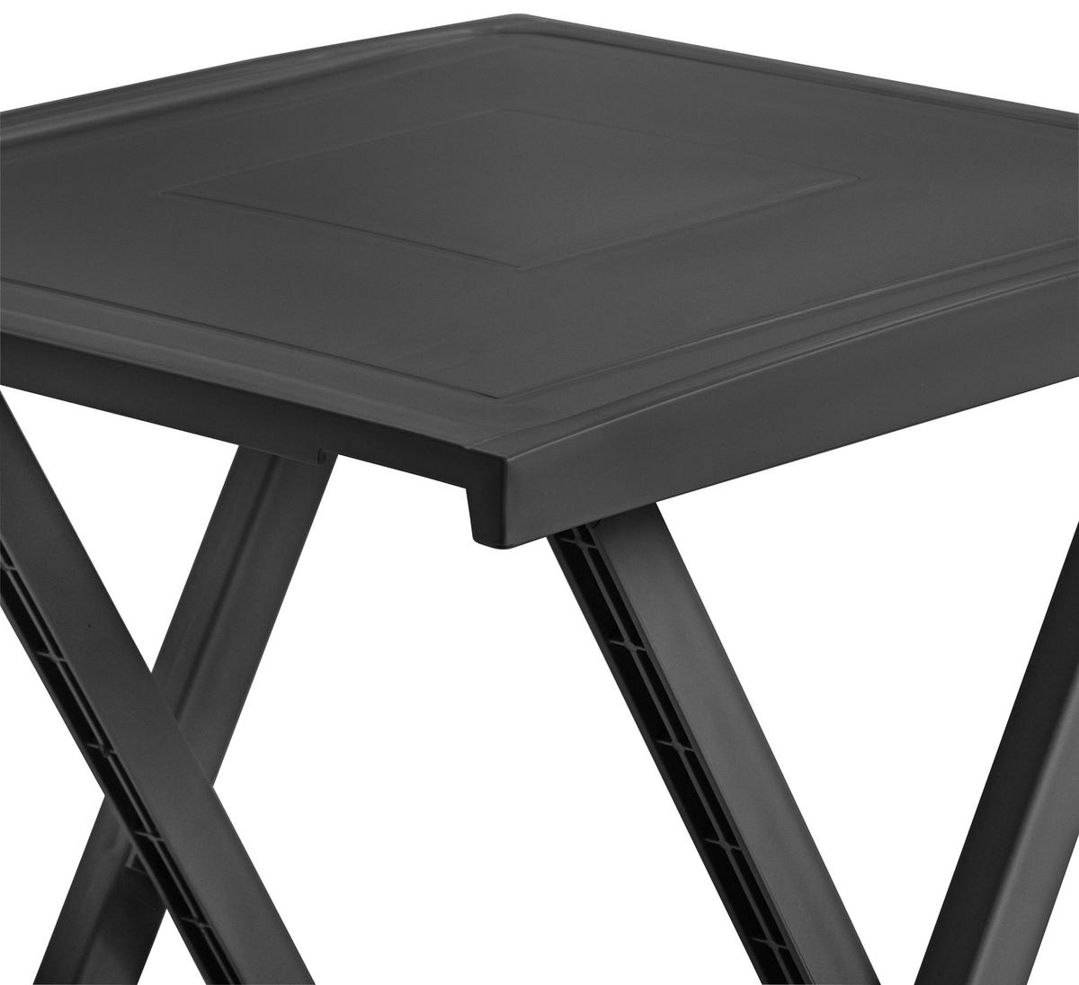STÓŁ OGRODOWY SKŁADANY ARNO - antracytowy, Basics, tworzywo sztuczne (50/47/65cm) - Ambia Garden