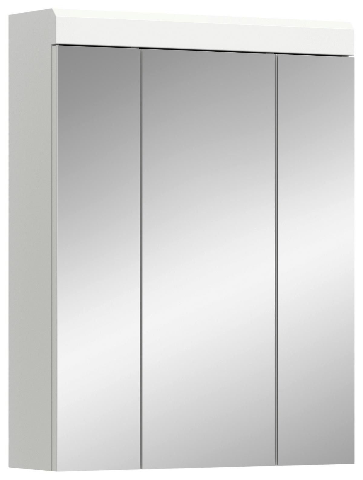 Omara Z Ogledalom Scout, Bela - bela/visoki sijaj, Moderno, steklo/leseni material (60/79/18cm) - MID.YOU